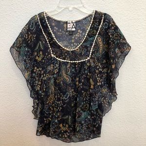 Size XS Sheer Paisley Top